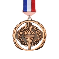 Bronze Medal with Torch and Laurel Wreath