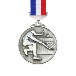 Silver Tennis Player Medal