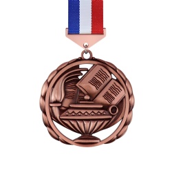Bronze Educational Torch and Book Medal
