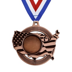 Bronze United States Map Medal