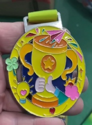 Zinc Alloy Achievement Medal - Trophy Cup with Star and Thumbs-Up Design