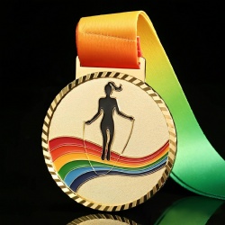 Skipping Rope Medal with Rainbow Design - Award for Sports Excellence