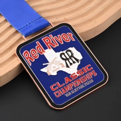 Red River Classic Championships Medal Featuring Texas and Six Shooters Design