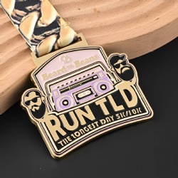 Beard vs. Beans Run TLD 5K/10K Medal with Boombox Design