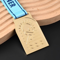 Athlete Medal with Sun and Wave Design