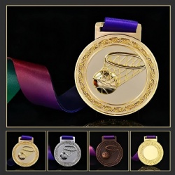 Basketball Medal with Ornate Border