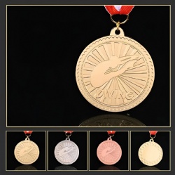 Diving Medal with Sunburst Design