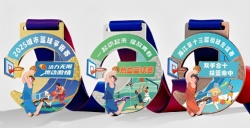 Basketball Tournament Commemorative Medal with Crystal