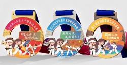 Taekwondo Competition Medal with Crystal Inlay